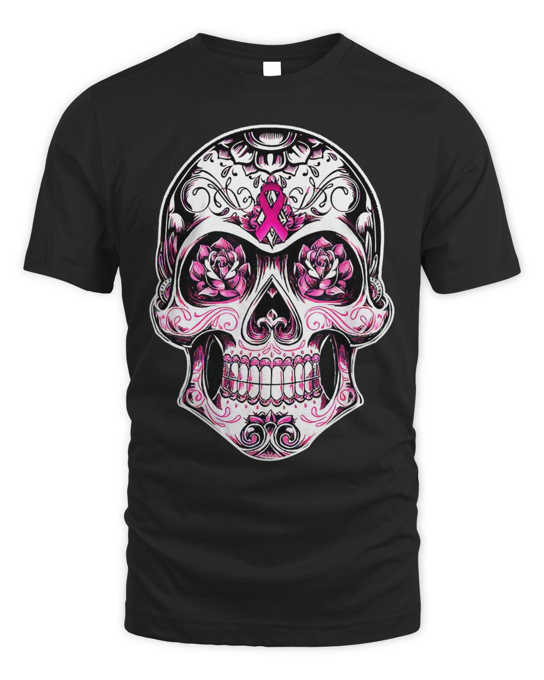 Sugar Skull Pink Ribbon Calavera Breast Cancer Awareness | SenPrints