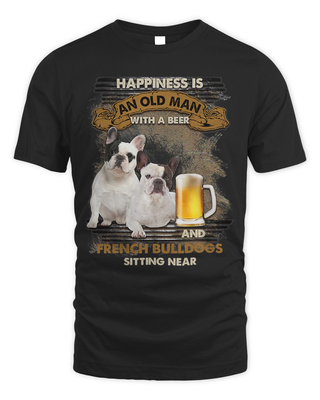 French Bulldog Frenchie Dog Old Man With A Beer And A French Bulldog ...