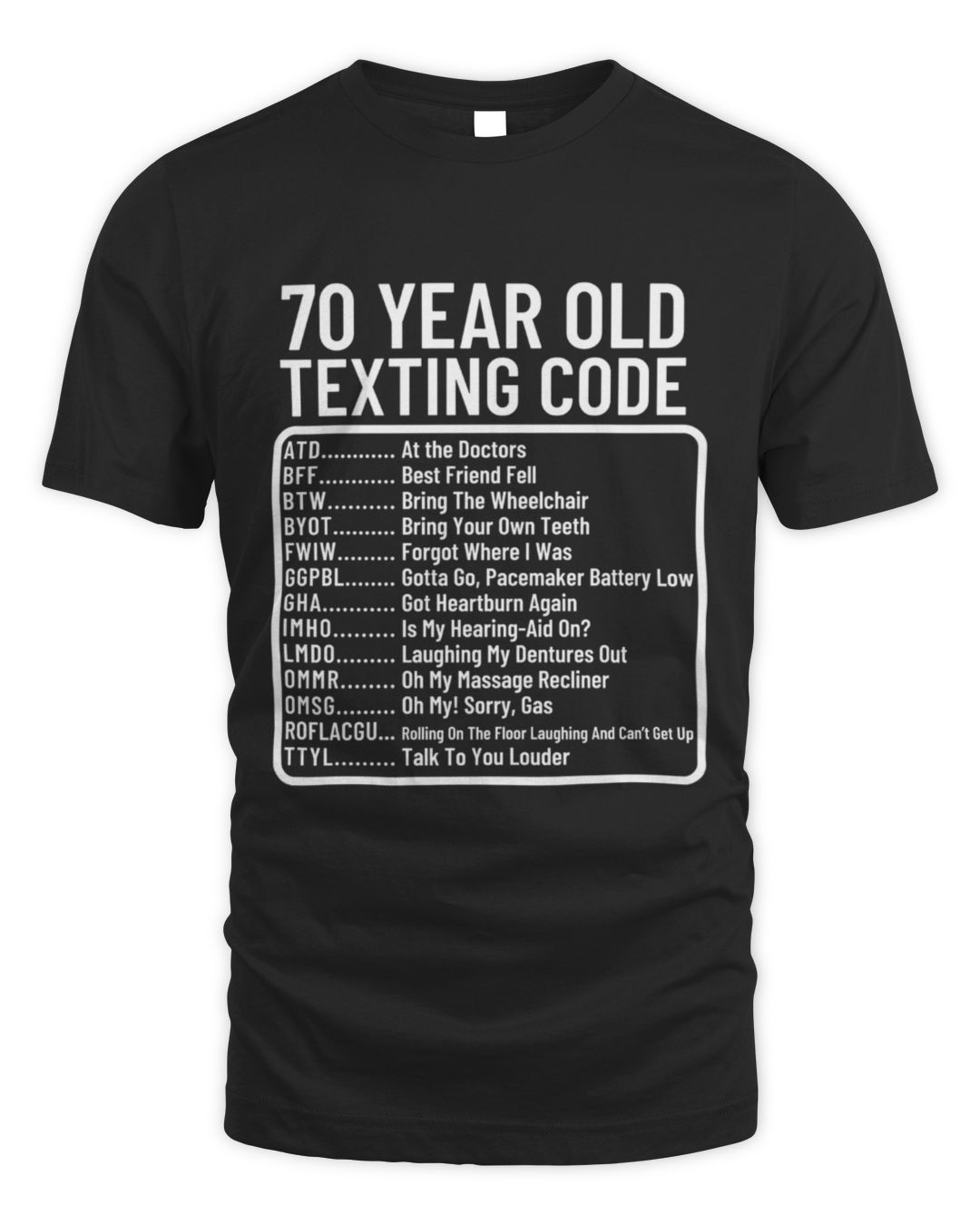 70 year Old Texting Code