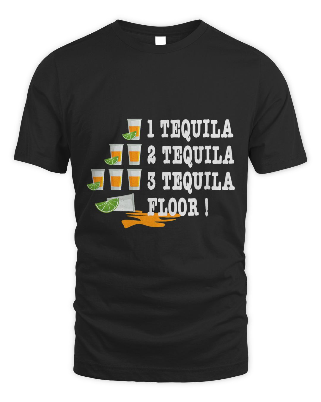 1 Tequila 2 Tequila 3 Tequila Floor Funny Party Drinking Layla Print