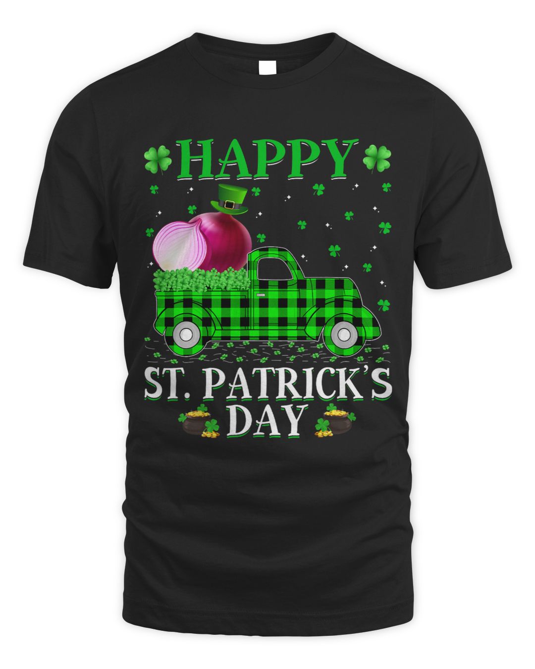 Funny Buffalo Plaid Green Truck Onion St. Patricks Day | SenPrints