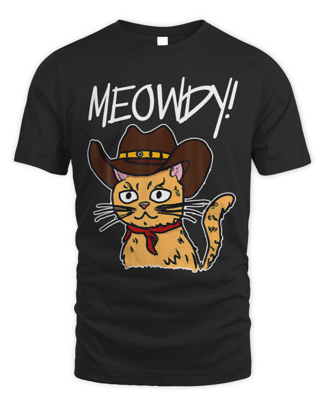 Meowdy Cat Cowboy Howdy Wearing A Cowboy Hat Meme Drawing | SenPrints