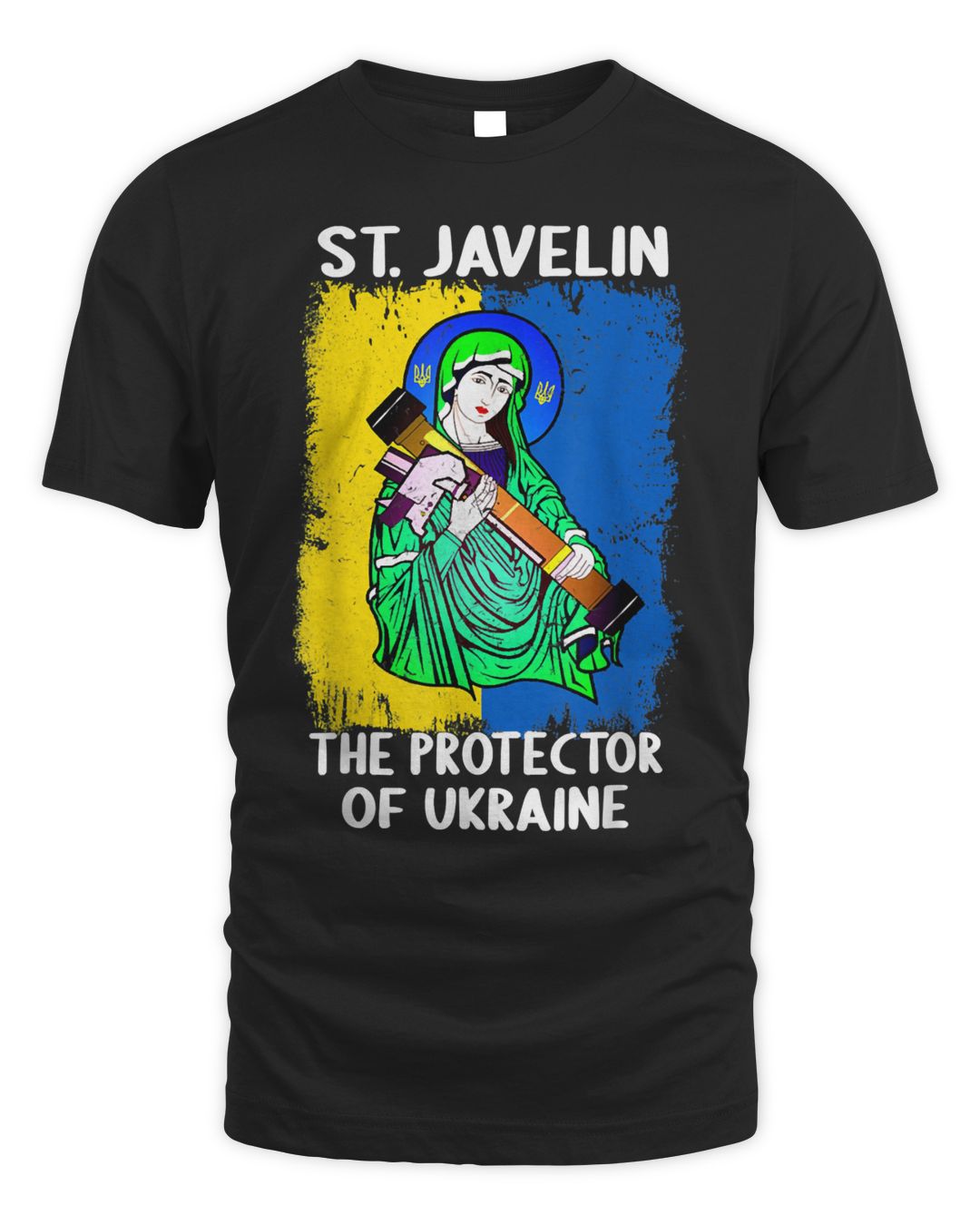 Saint Javelin Protector of Ukraine Support Ukraine Flag Essential T