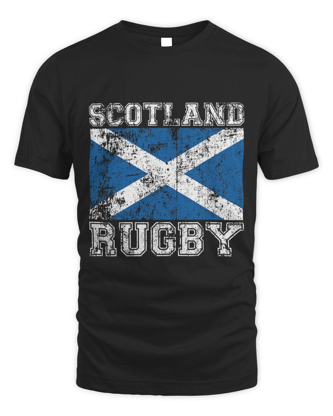 Scotland Rugby TShirt - Vintage Style Saltire Scottish Flag