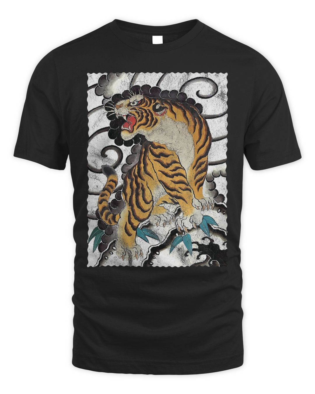 Tattoo Style Traditional Japanese Tiger T-Shirt | SenPrints