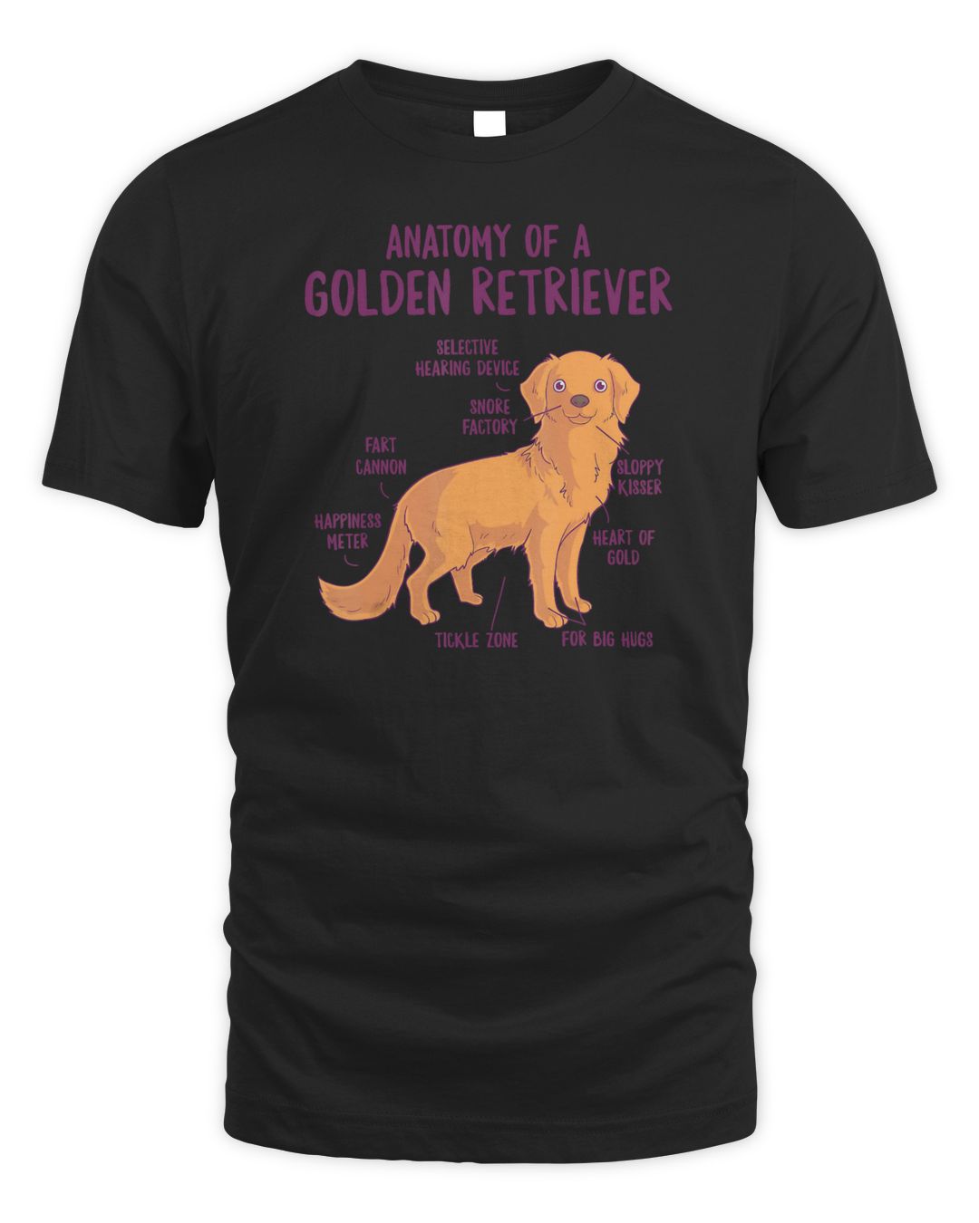 Anatomy Of A Golden Retriever Dog Owner Puppy Funny Cute T Shirt 