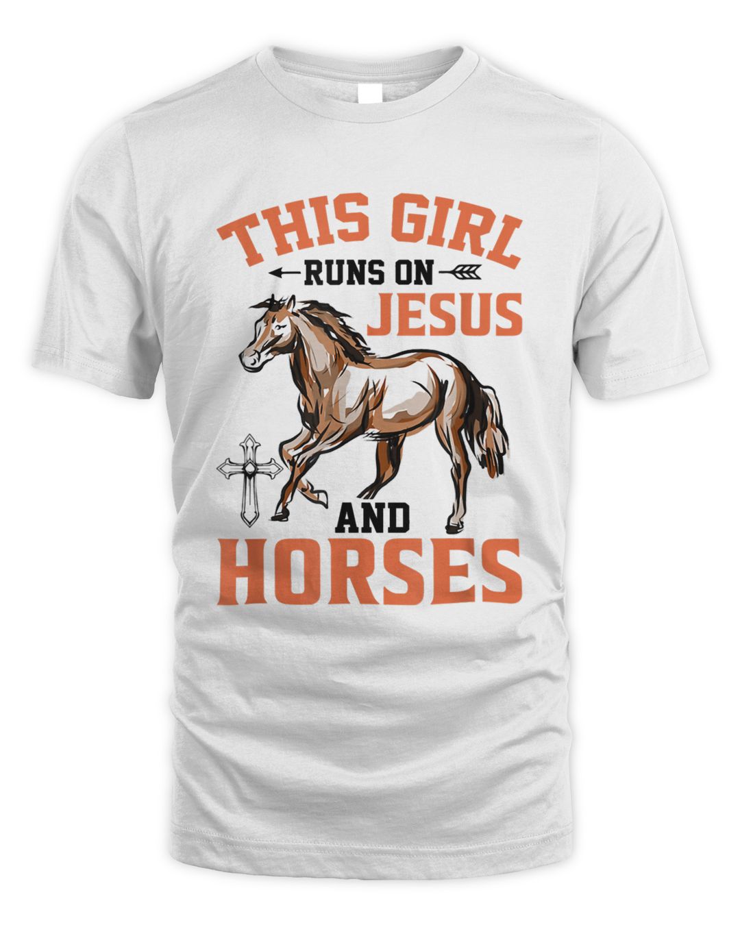 Girl Runs On Jesus Horses Horse | SenPrints