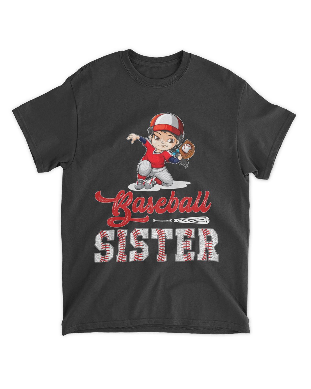 RD Baseball Sister Cute Baseball Gift For Sisters Children Kids TShirt
