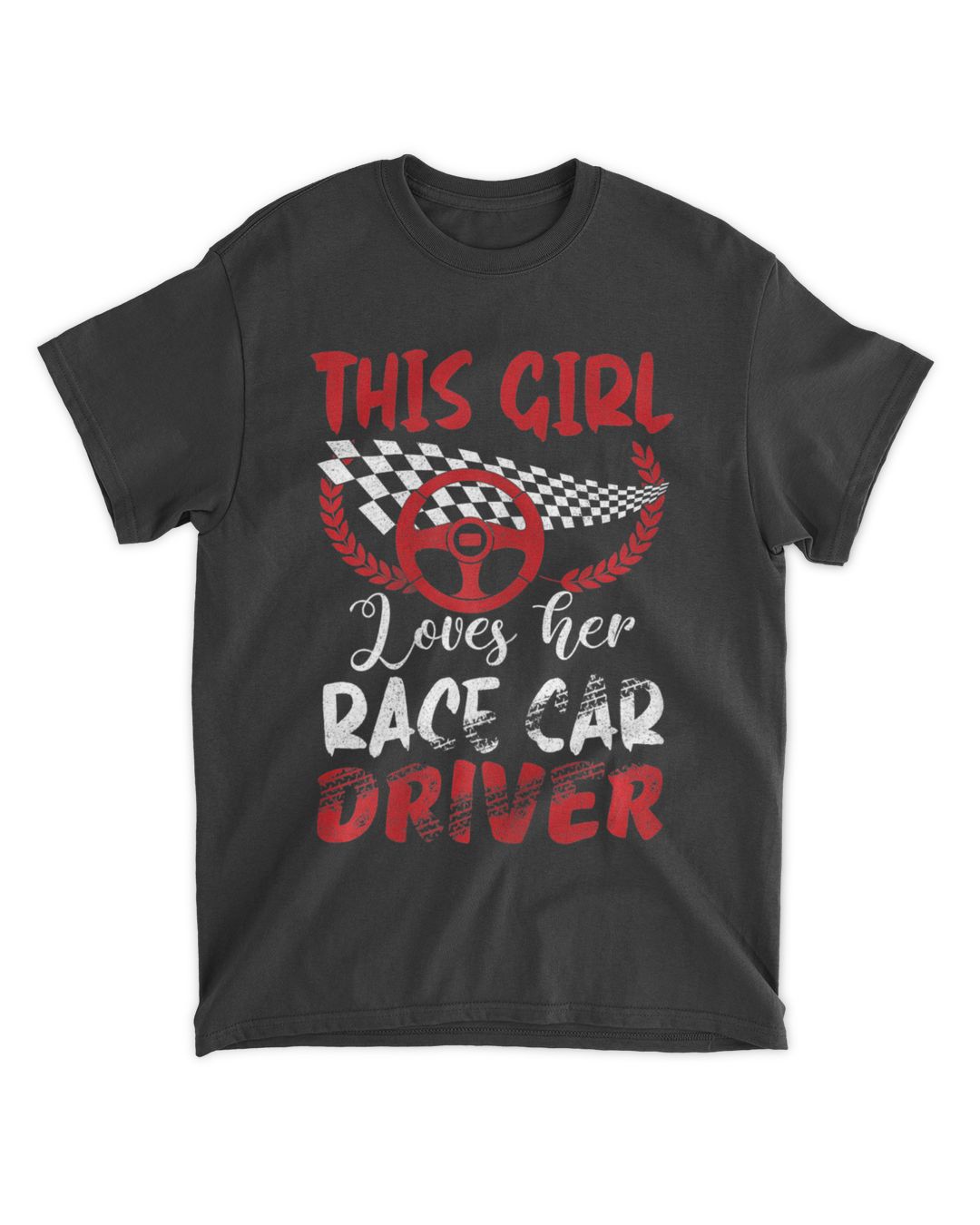 Womens Race Car Driver Love Shirt This Girl Girlfriend Racing Flags T