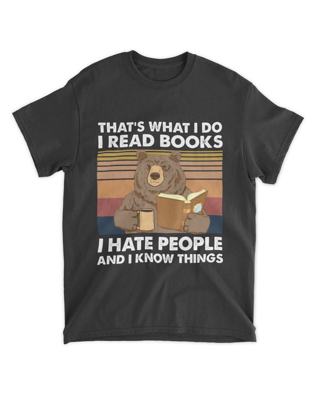 Women's 'That's What I Do I Read And Know Things' Funny Graphic T-Shirt - Soft Cotton Blend Tee, Black, XL - View #3