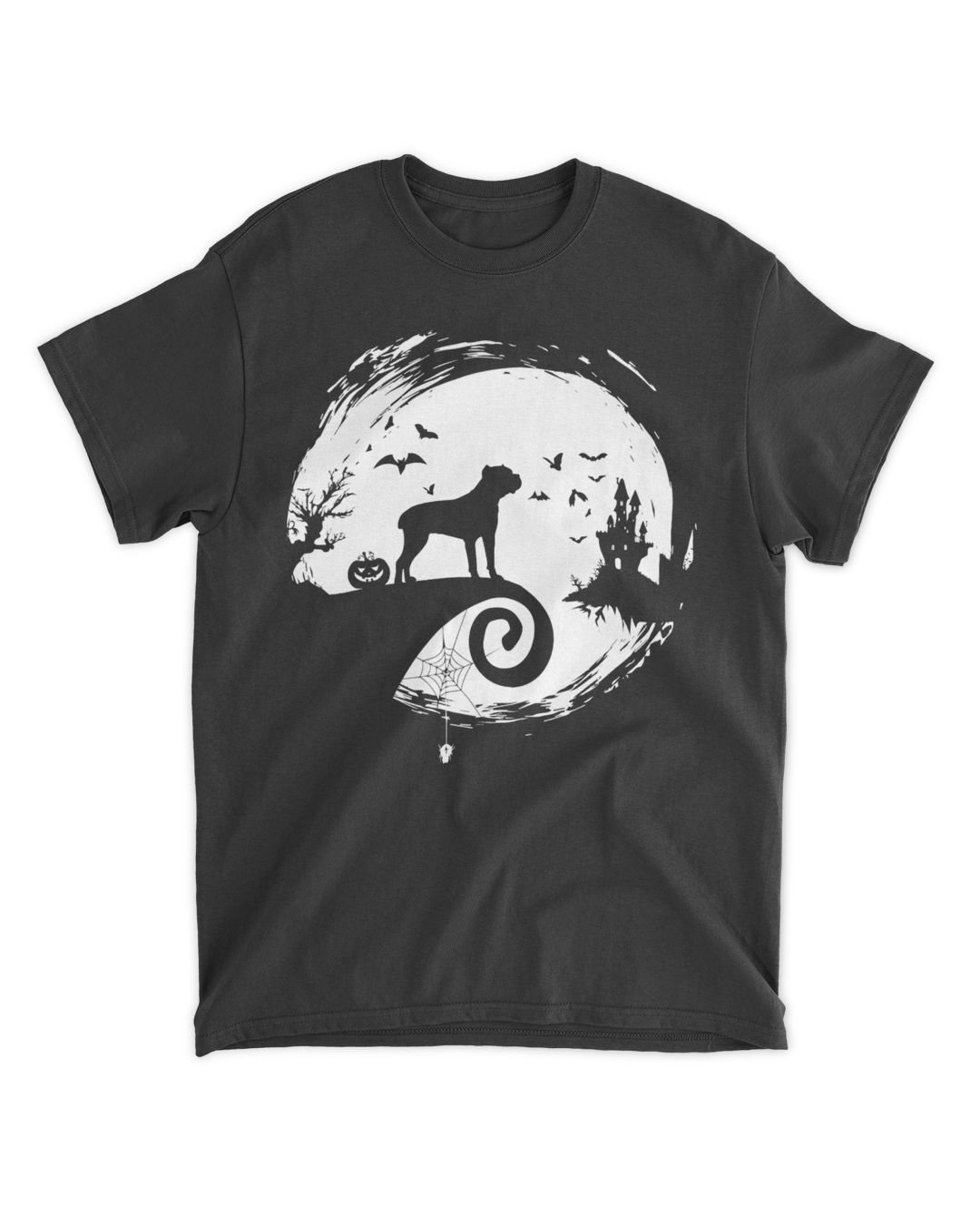 Cane Corso Halloween Costume Moon Silhouette Creepy TShirt PawPawPrint
