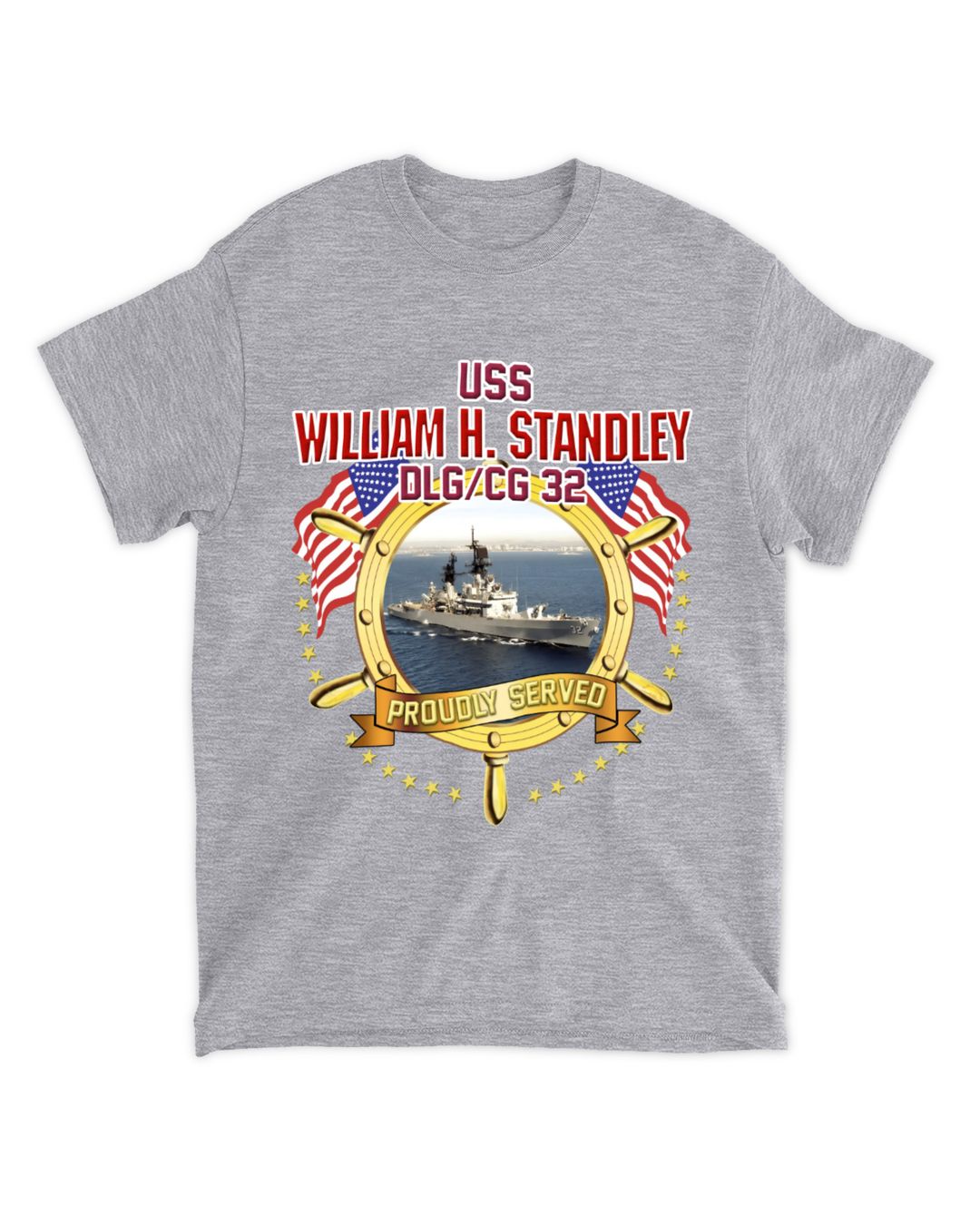 USS William H Standley Navy Ship Baseball Cap - CG32 DLG32 Denim Style With UPF 50 Sun Protection