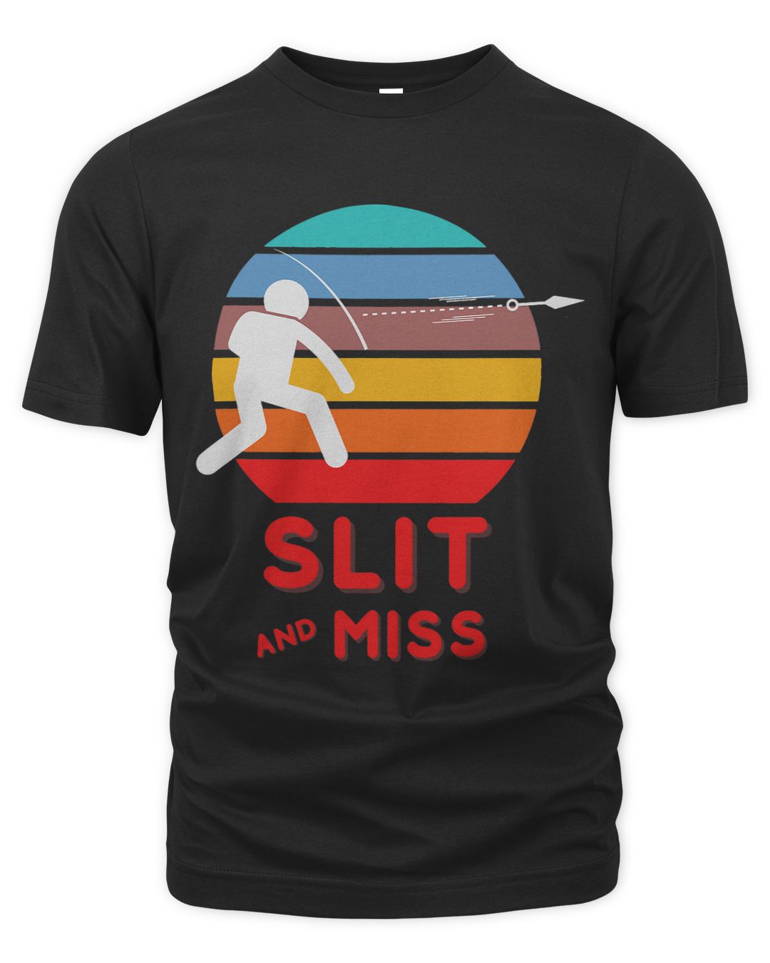 Knife Throwing Funny Knife Throw Slit And Miss Hit Pun Retro