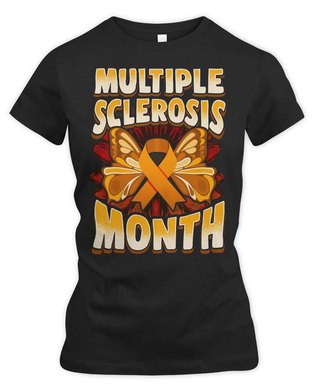 Multiple Sclerosis Awareness Month Orange Ribbon