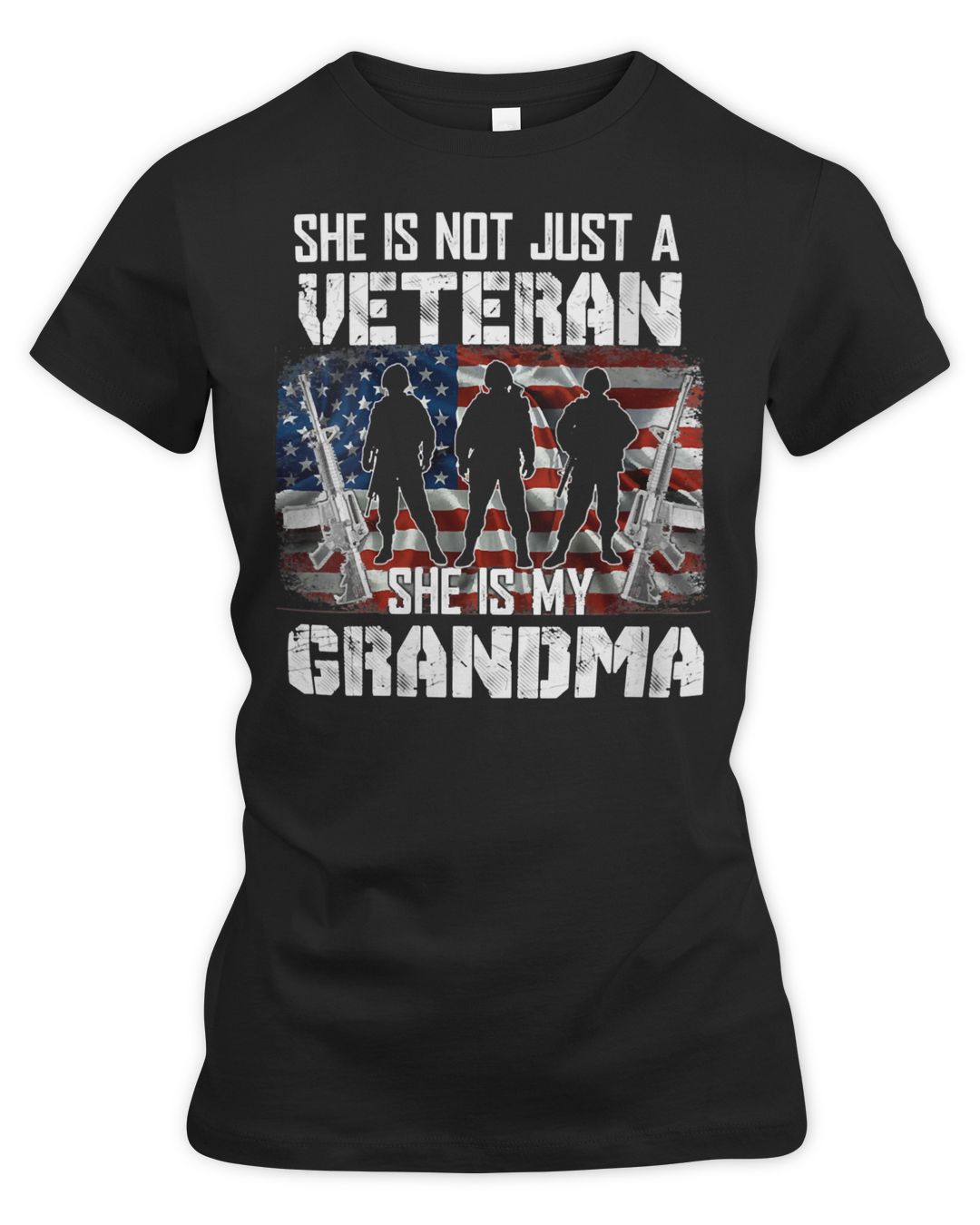 Veteran Veterans Day Womens Veteran She Is My Grandma American Flag ...