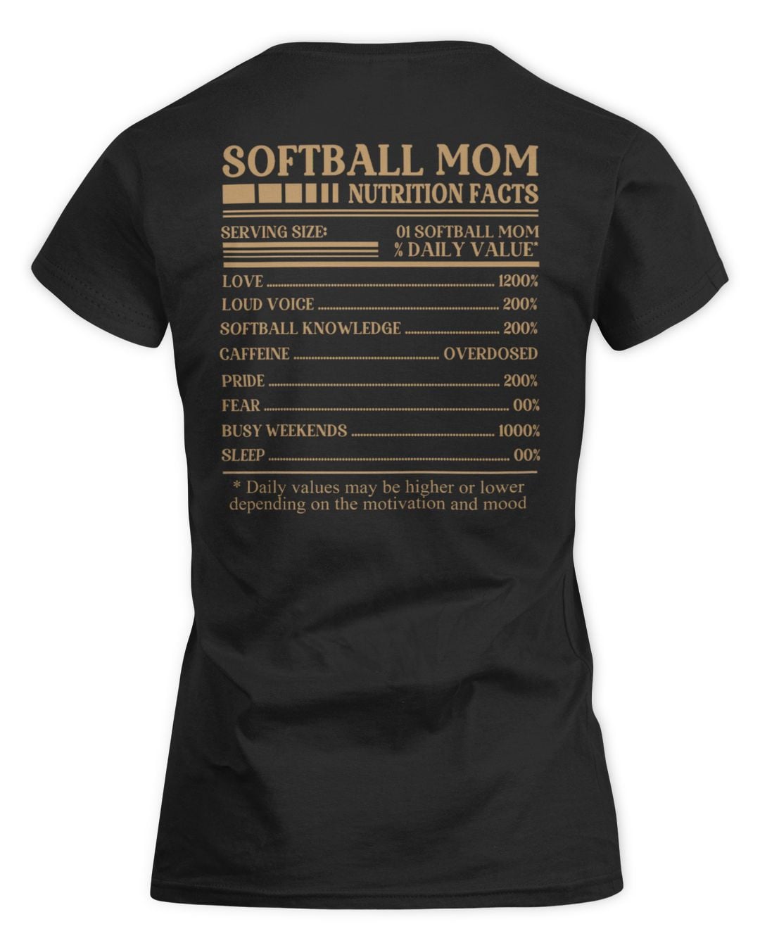[Softball] 143 Softball Mom Nutrition Facts PassionForSports