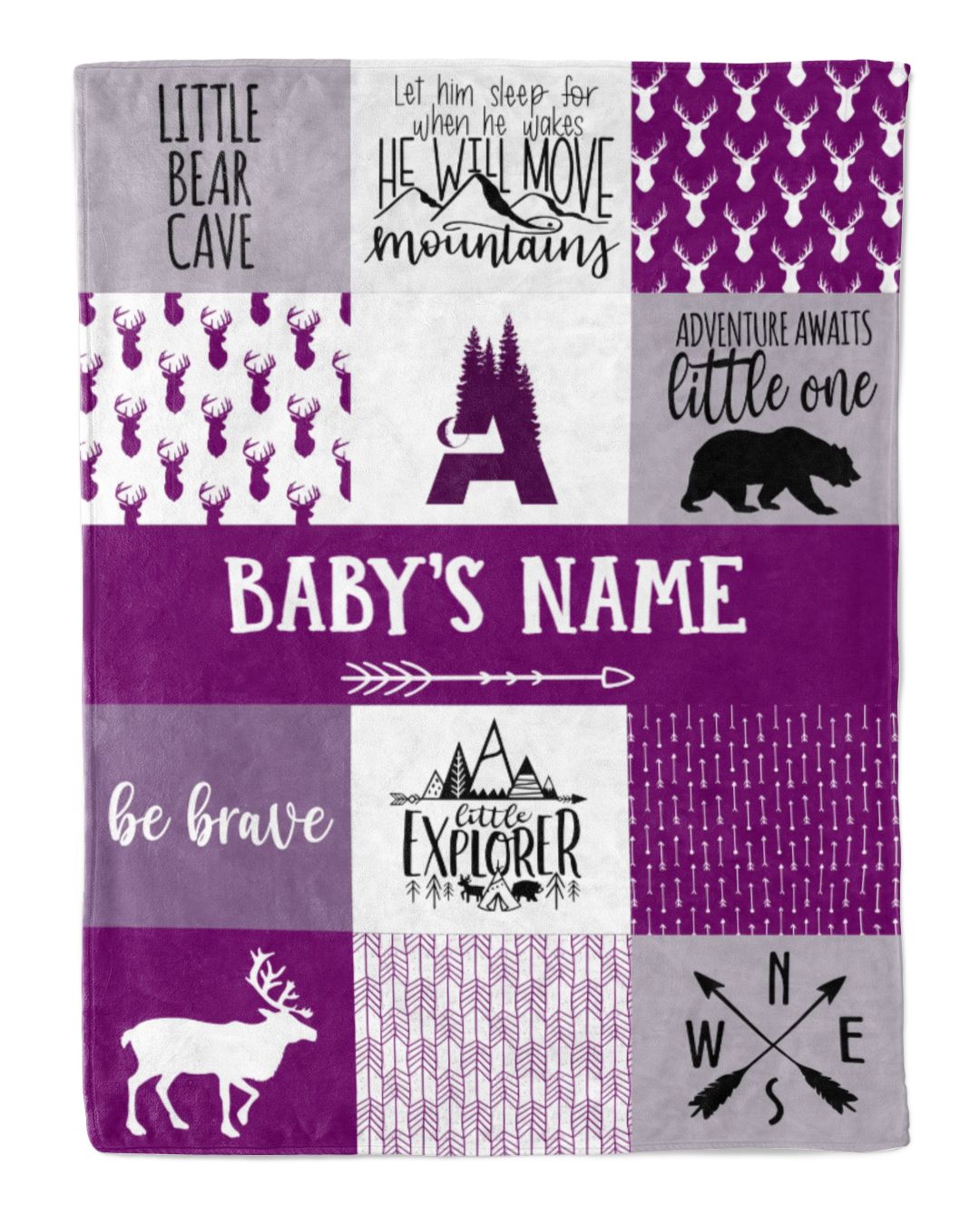 Personalized Baby Boy Blanket Woodland Theme Baby Blanket For Boys
