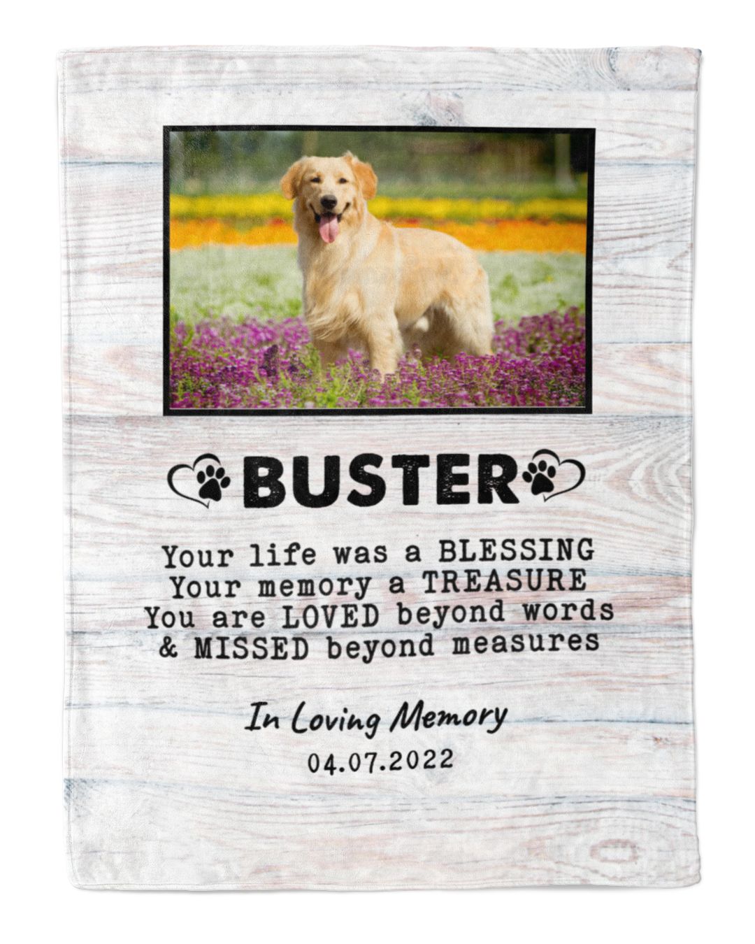 Pet Memorial Blanket,Custom Dog Pic Blanket ,Custom Cat Pic Blanket