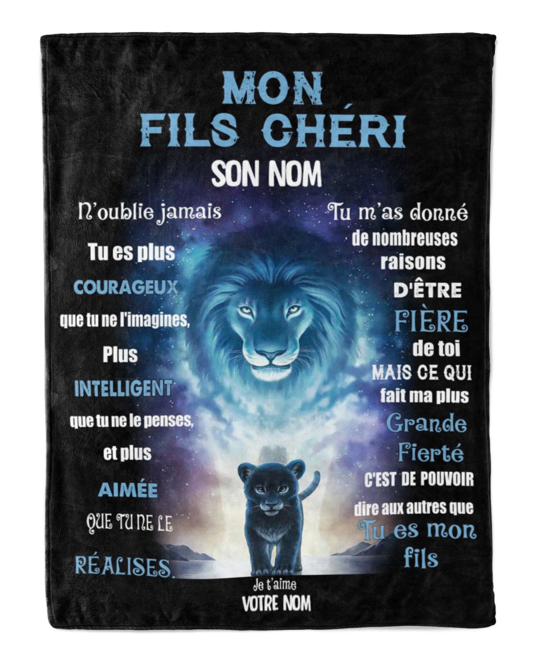 Mon Fils Couverture Personnalisée Cadeau Unique pour Mon Fils Cadeau De Lux