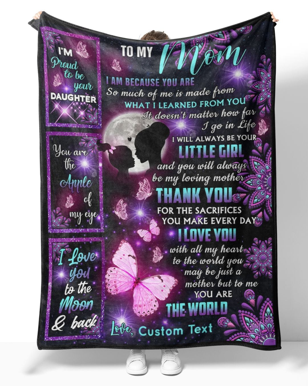 Personalized Custom To My Mom From Daughter Butterfly Love Sherpa