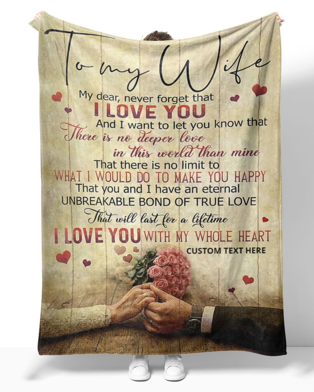 To My Wife Never Forget That I Love You - Gift For Couples, Personalized Blanket