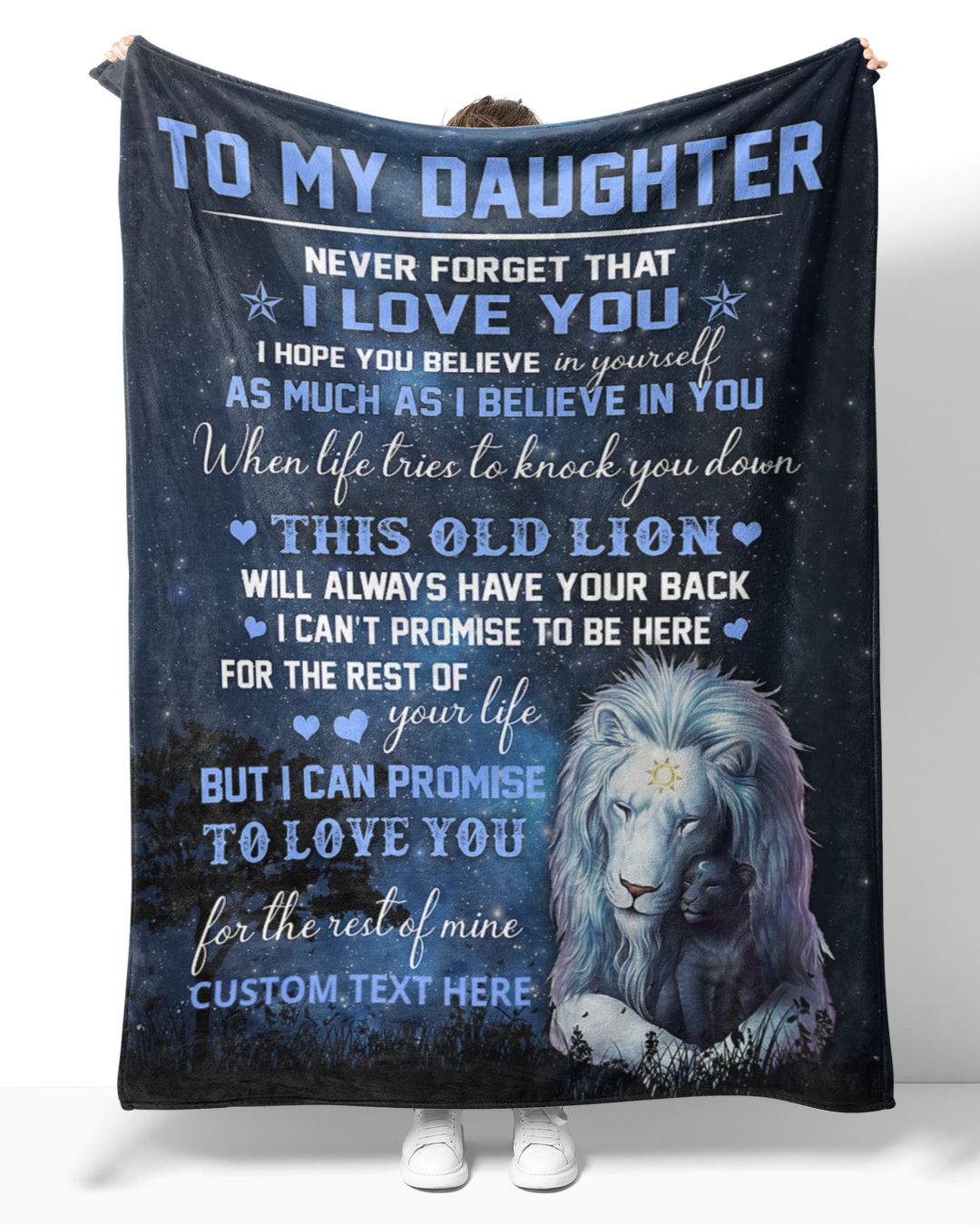Personalized Custom To My Daughter From Dad Lion Love Dad Sherpa Fleece