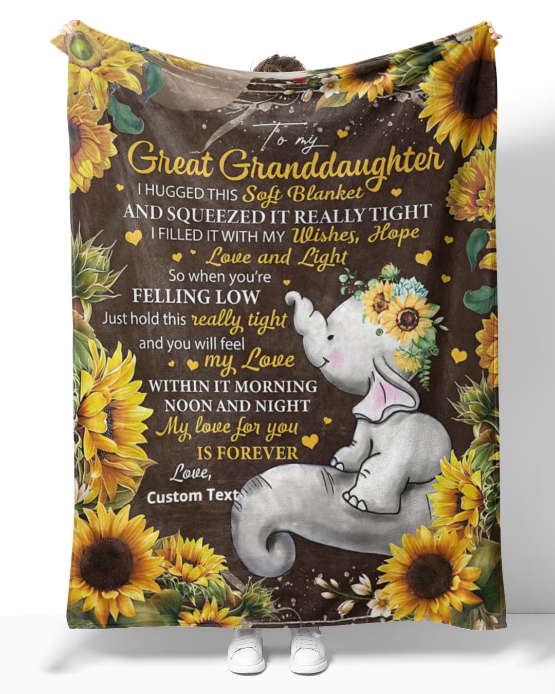 Grandmother to Granddaughter Woven Blanket - Elephants - Gifts 4 all of us