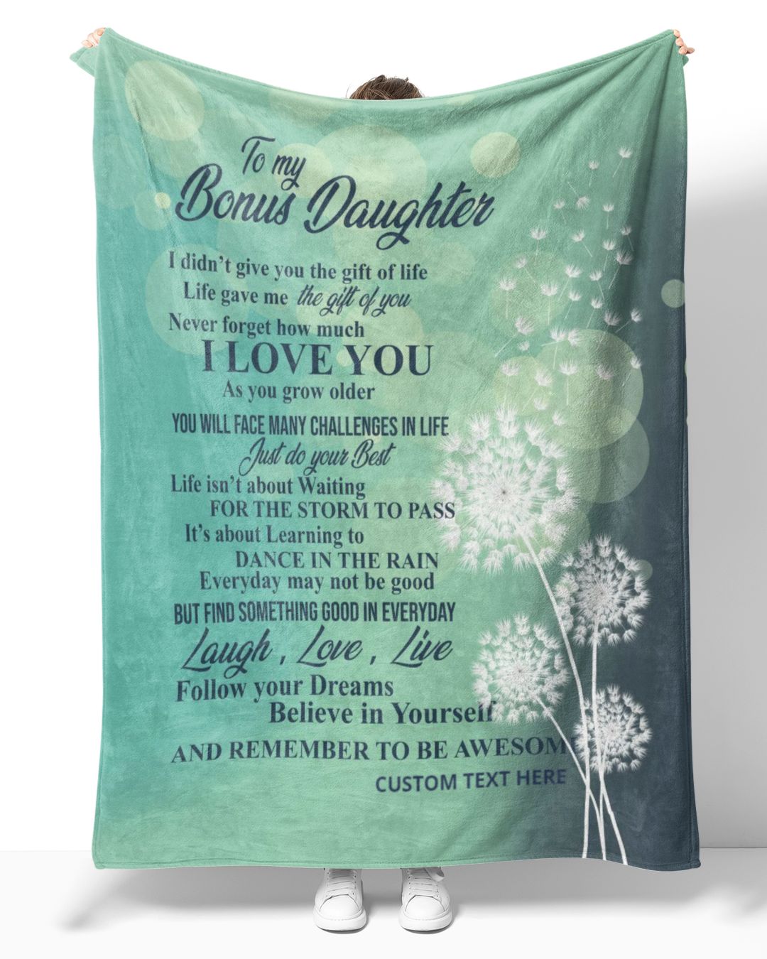 Personalized Custom To My Bonus Daughter I Love You Sherpa Fleece