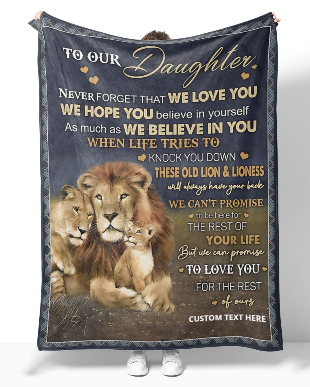 Custom To My Daughter Fleece Throw Blanket & Quilt - Gift Idea From Dad To Daughter - Never Forget That I Love You