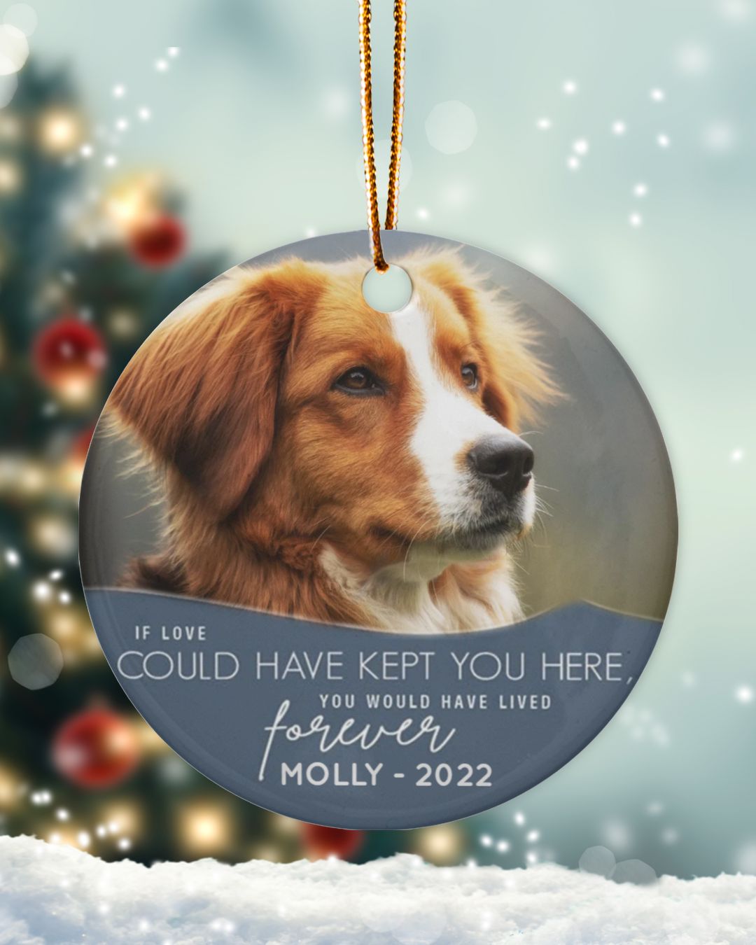 Personalized Custom Dog Pet Memorial Christmas Loss Ceramic Ornament ORN04