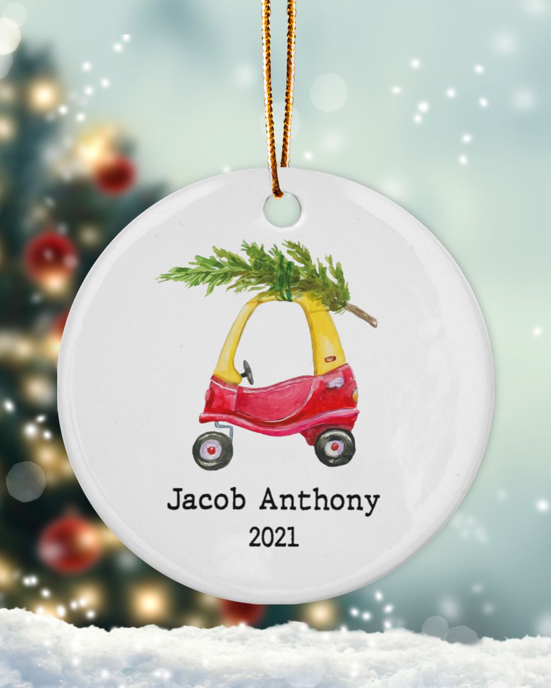 Baby's First Christmas Car With Name And Year Personalized First