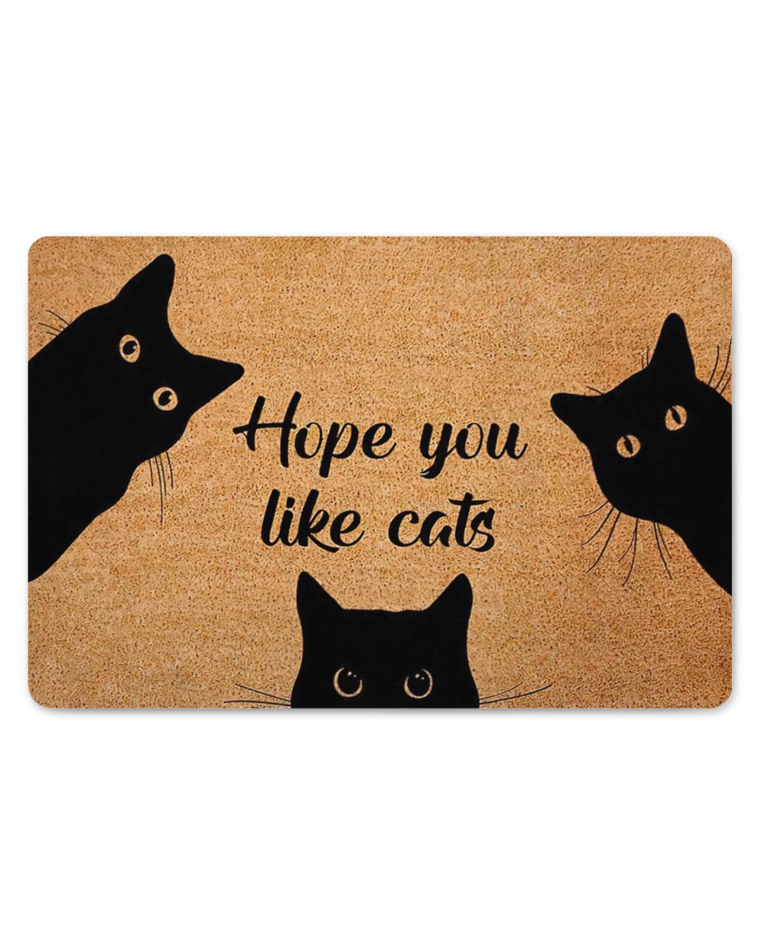 HopeYouLikeCatBlackCatCoirPatternPrintDoormat3DPrintedNon