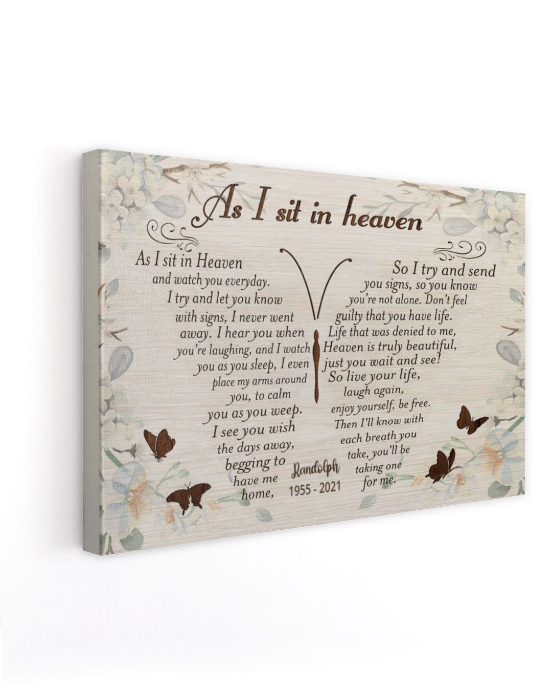 thumbnail image 2 of As I Sit In Heaven - Personalized Memorial Acrylic Plaque, Memorial Pl Memorial Plaque Remembrance Memorial Sympathy Gift 2 of 14