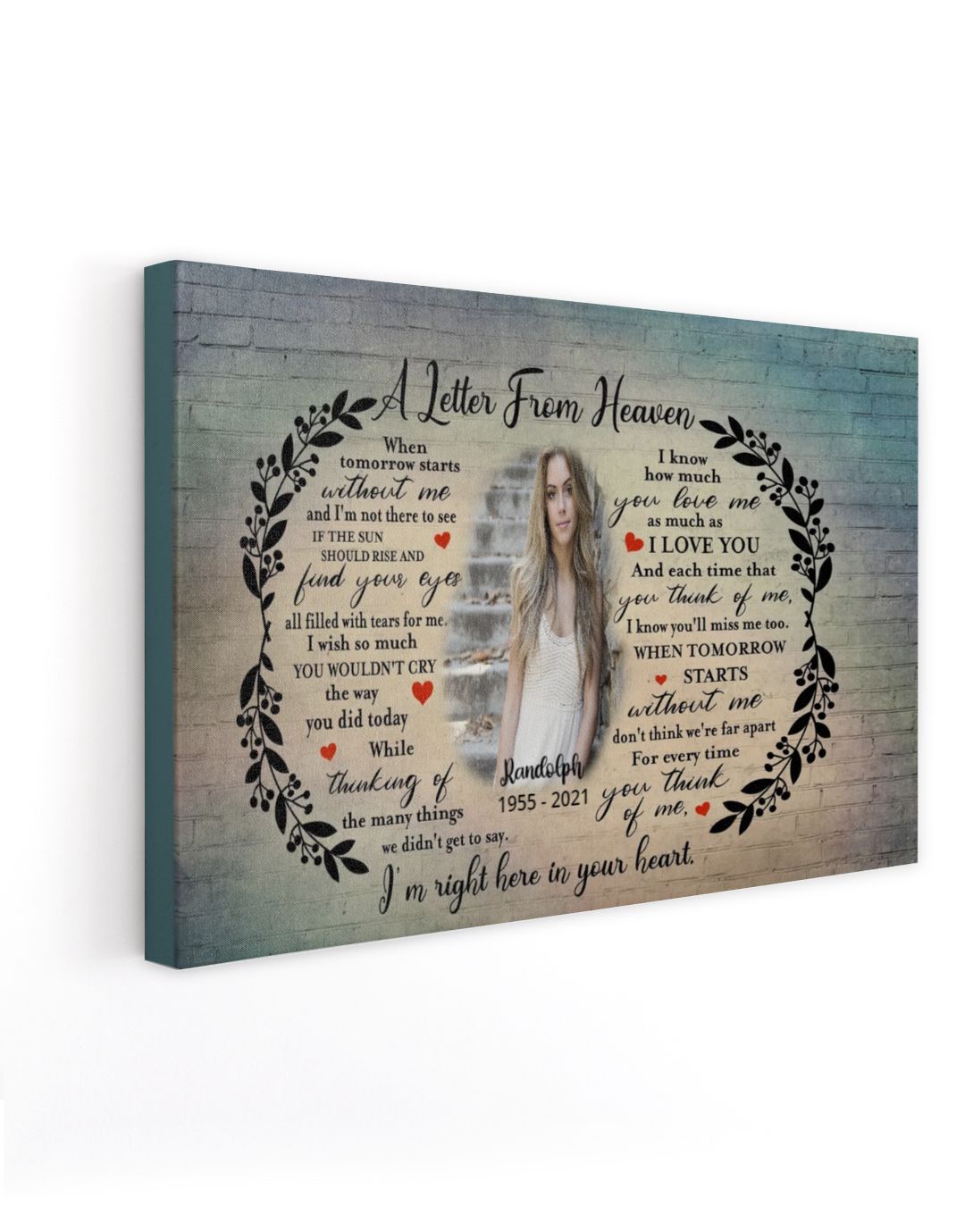Personalized Custom A Letter From Heaven Memorial Canvas Art FC82