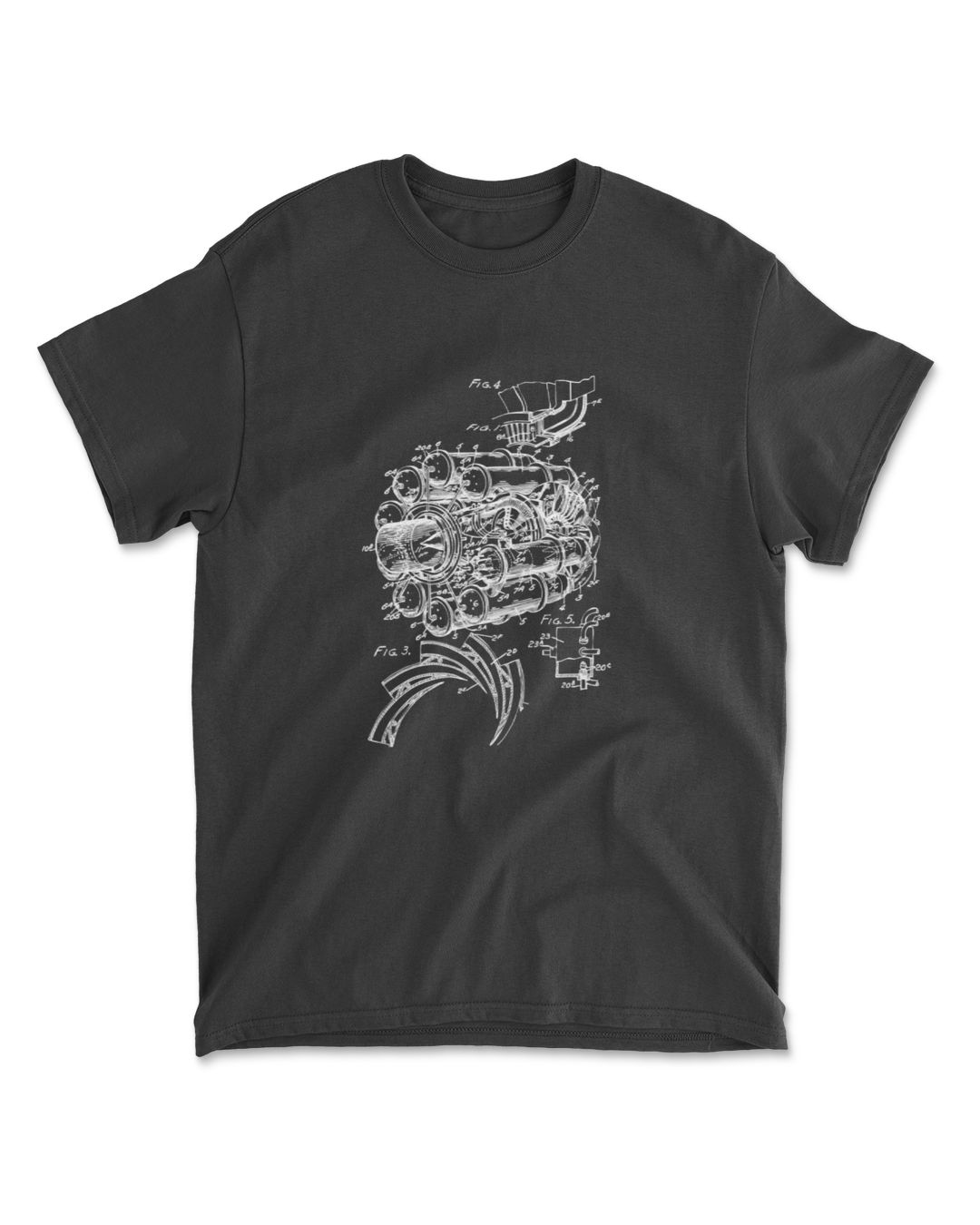 Aircraft Mechanic T Shirt Engineer Jet Engine Drawing Tee 9lota