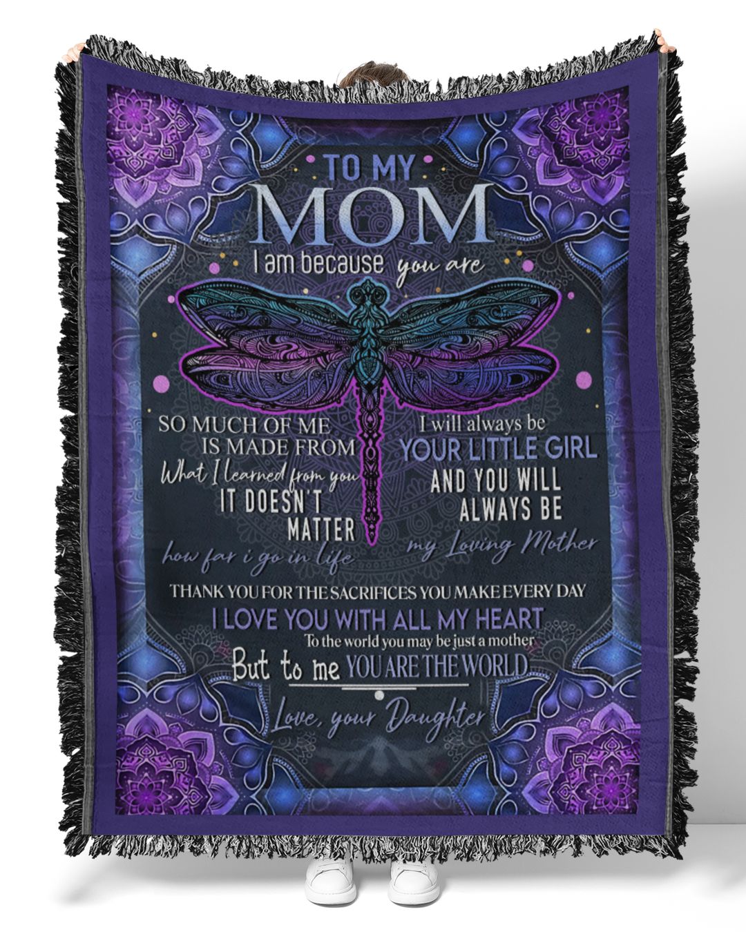 To My Mom I Am Because You Are Blanket Best Gift For Mom Clothe Best