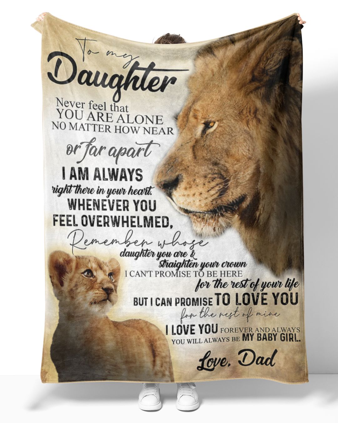 To My Daughter From Dad Lion Never Feel That You Are Alone Sherpa