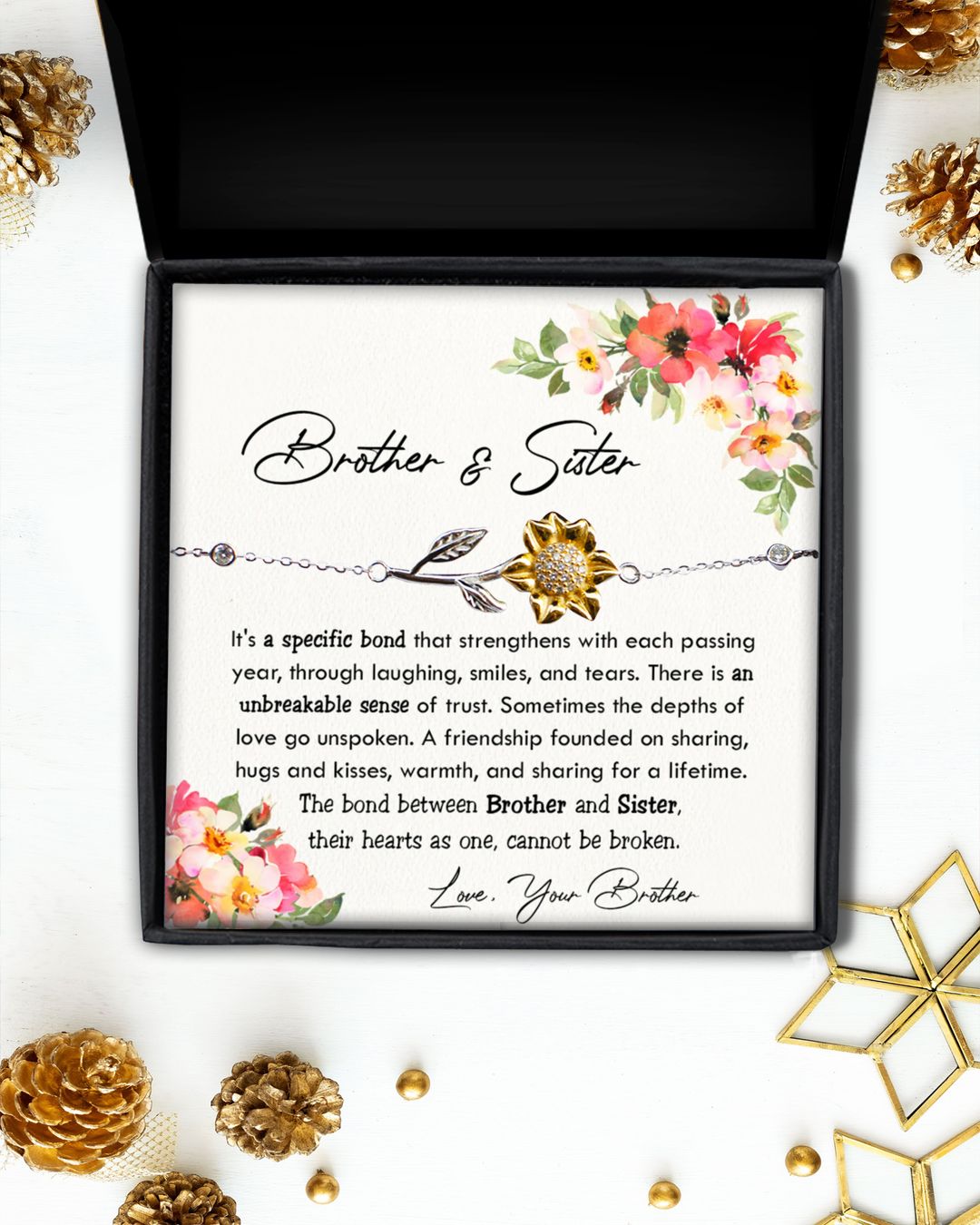 Brother and Sister Gift Bracelet, Meaning Gift for Sister from Brother