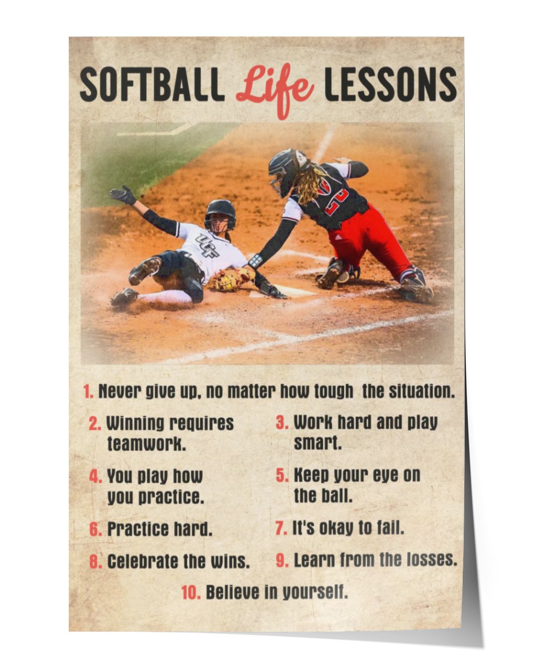 [Softball] P002 Softball Life Lessons (Poster/Canvas) PassionFor
