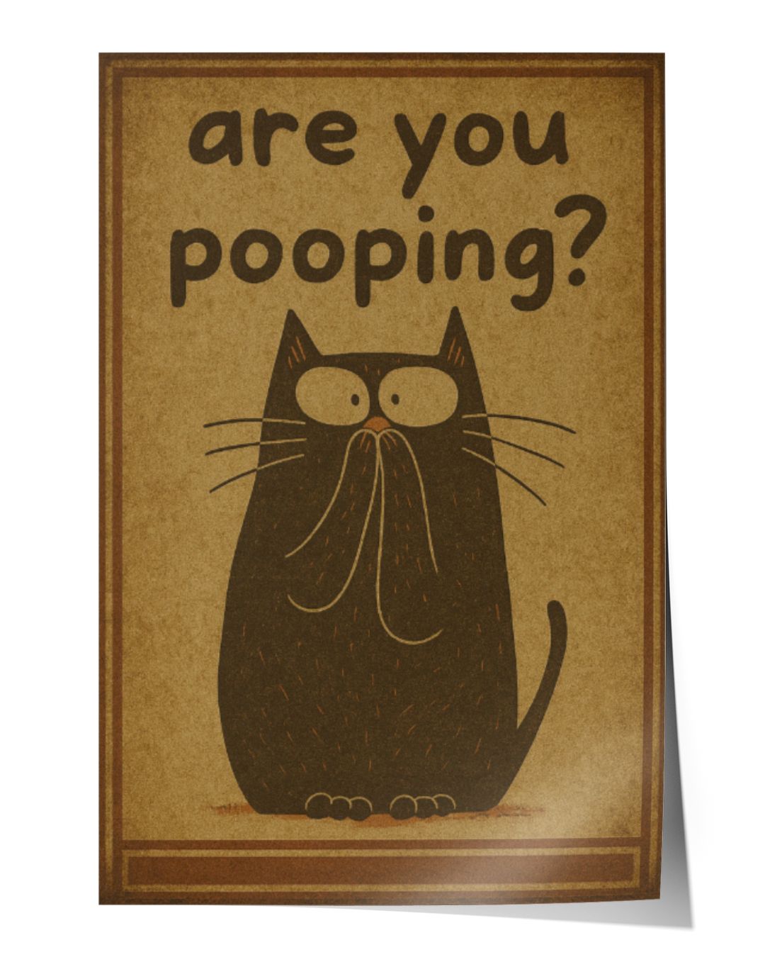 Bathroom Cat Are You Pooping Print For Toilet Wall Art Satin Portrait ...