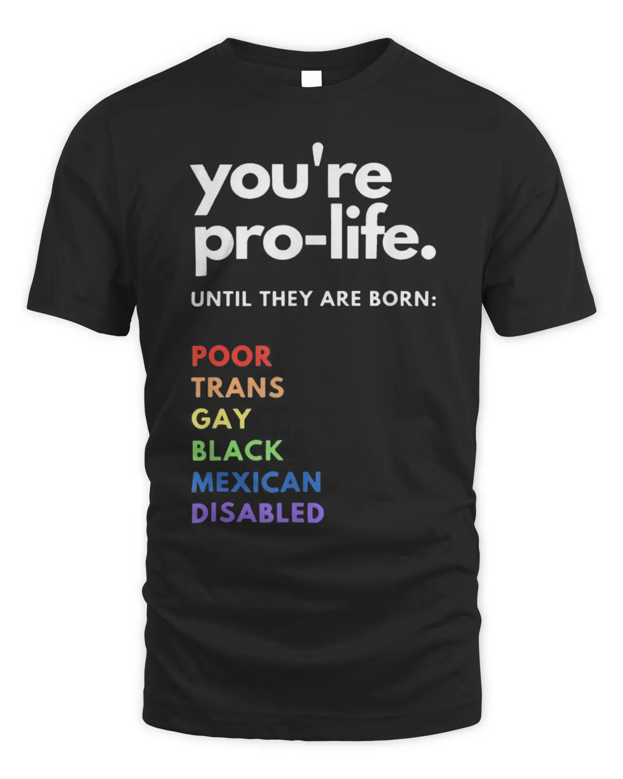 Pro Choice – You’re Pro-Life Until They are born Shirt Unisex Standard T-Shirt black l