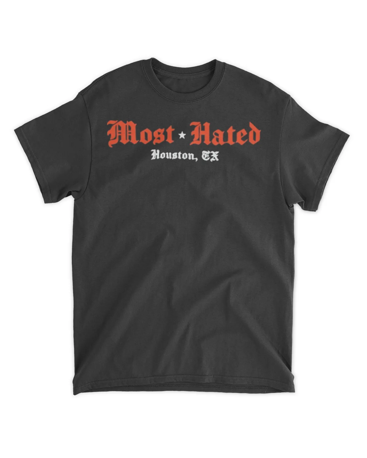 Most Hated Houston Tx Shirt Unisex Standard T-Shirt black 