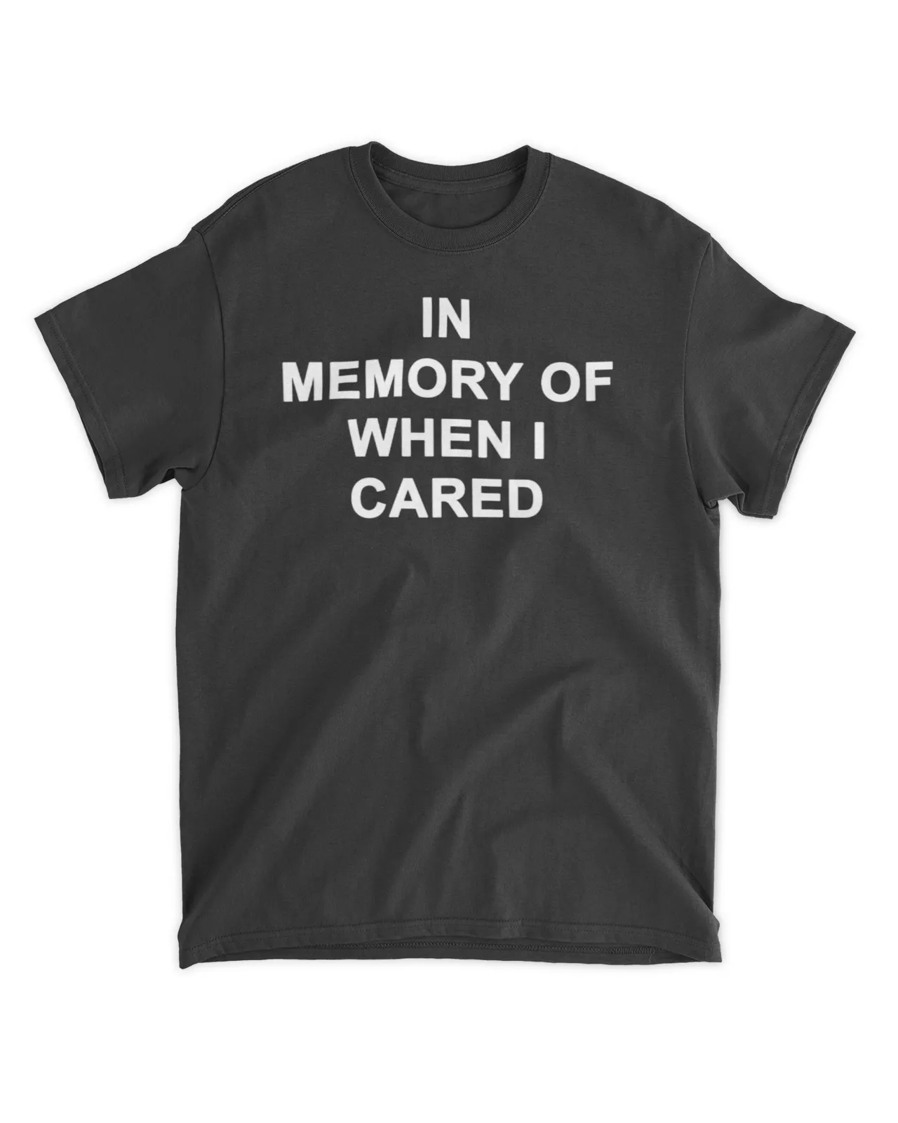  In memory of when I cared shirt