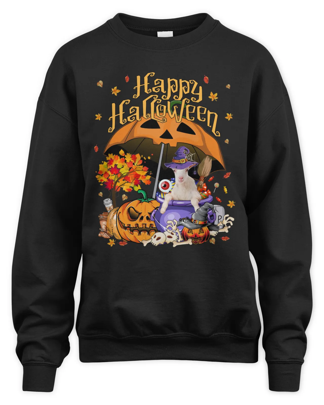 Halloween Autumn Witch In The Woods All-Over Print Sweatshirt