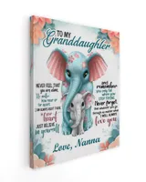 To My Granddaughter Elephant Flower, Granddaughter Gift from Grandma