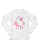 Cat Vintage Style Graphic Just A Girl W