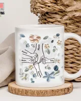 Gift For Mom Kids Holding Mom‘s Hand 3D Inflated Effect Personalized Custom Mug, Mother's Day Mug Add Name, Mama Daughter Matching Mug