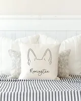 Personalized Pet Ears Outline Pillow