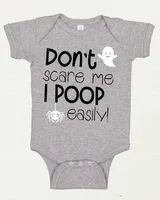 Halloween Baby Bodysuit, Don't Scare Me I Poop Easily