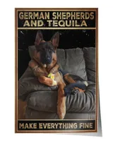 German Shepherd Tequila Poster